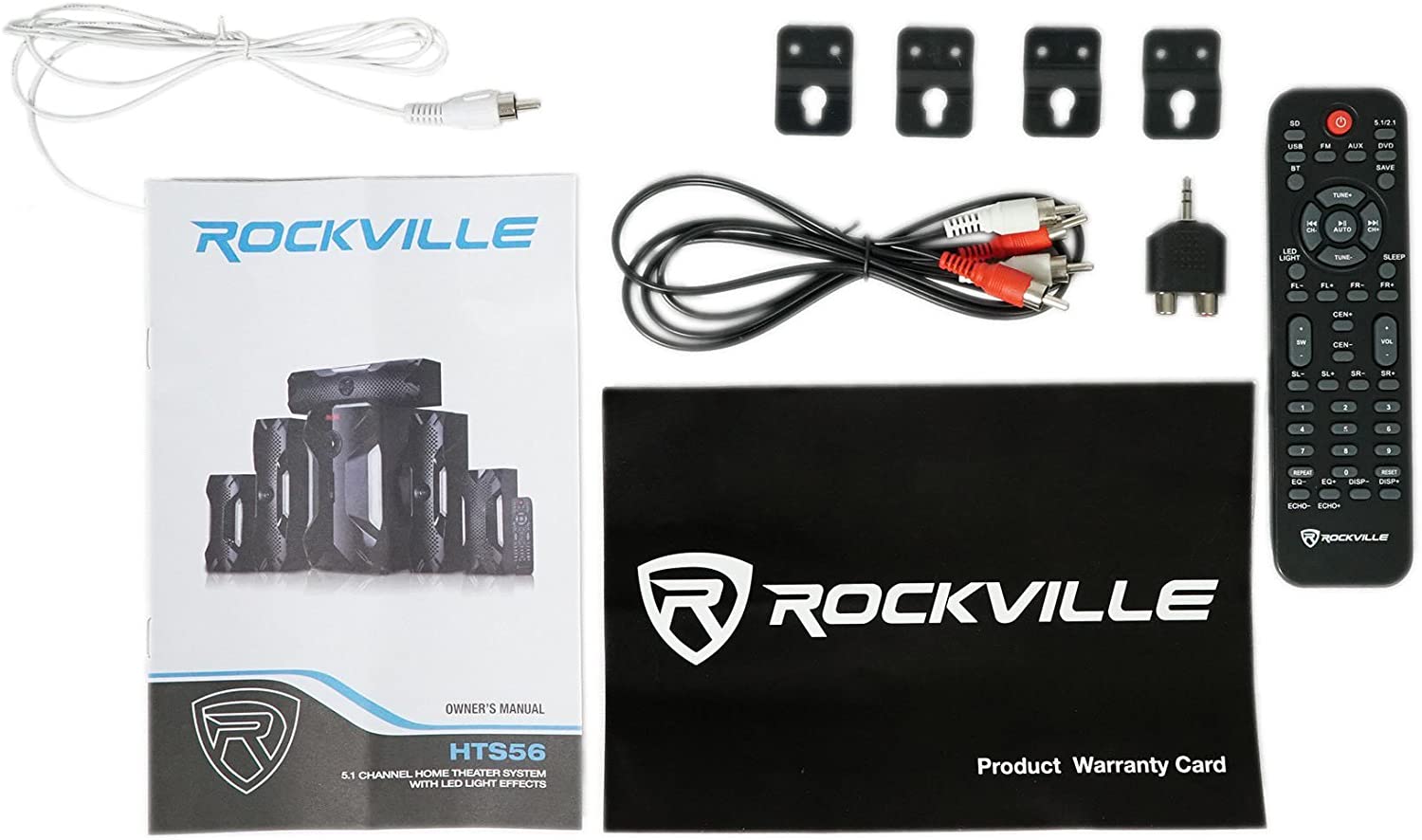 Rockville HTS56 1000w 5.1 Channel Home Theater System/Bluetooth/USB+8 Rockville HTS56 1000w 5.1 Channel Home Theater System/Bluetooth/USB+8